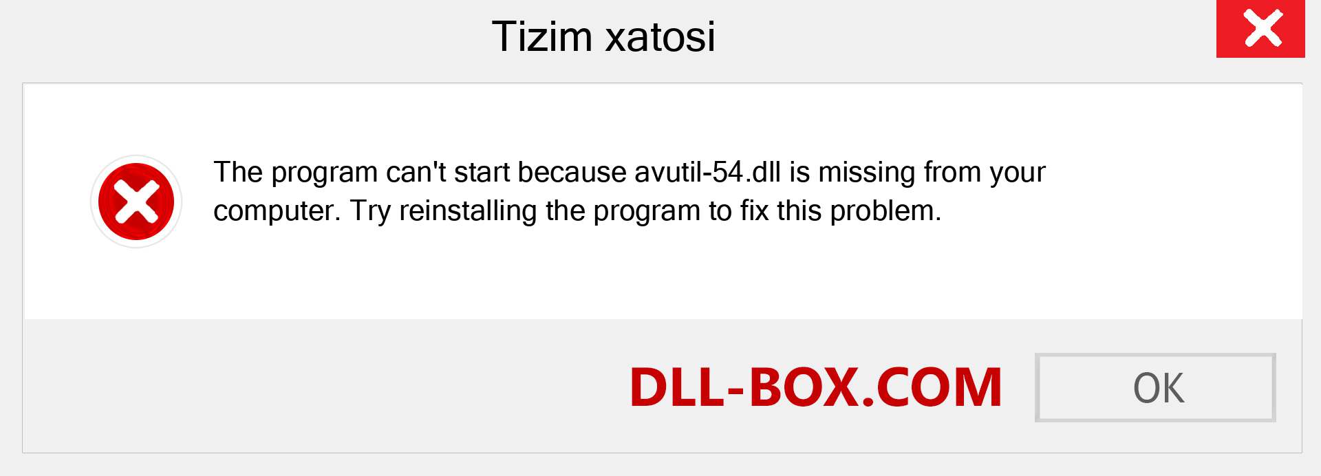 avutil-54.dll fayli yo'qolganmi?. Windows 7, 8, 10 uchun yuklab olish - Windowsda avutil-54 dll etishmayotgan xatoni tuzating, rasmlar, rasmlar